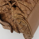 BOTTEGA VENETA INTRECCIATO Hand Bag Leather Brown Silver Auth 185815A-14