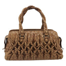 BOTTEGA VENETA INTRECCIATO Hand Bag Leather Brown Silver Auth 185815A-3