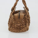 BOTTEGA VENETA INTRECCIATO Hand Bag Leather Brown Silver Auth 185815A-4