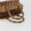 BOTTEGA VENETA INTRECCIATO Hand Bag Leather Brown Silver Auth 185815A-7