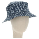 Christian Dior Trotter Canvas Bucket Hat 58 Blue Auth 185817M-1