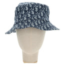 Christian Dior Trotter Canvas Bucket Hat 58 Blue Auth 185817M-13