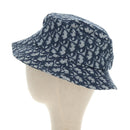 Christian Dior Trotter Canvas Bucket Hat 58 Blue Auth 185817M-3