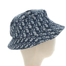 Christian Dior Trotter Canvas Bucket Hat 58 Blue Auth 185817M-4