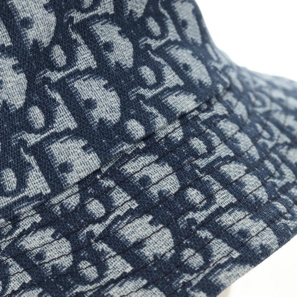 Christian Dior Trotter Canvas Bucket Hat 58 Blue Auth 185817M