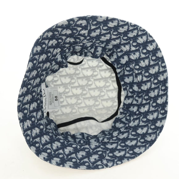 Christian Dior Trotter Canvas Bucket Hat 58 Blue Auth 185817M