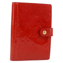 LOUIS VUITTON Vernis Agenda PM Day Planner Cover Red R21016 Auth 185818A-1