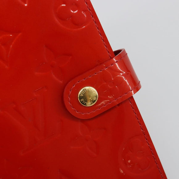 LOUIS VUITTON Vernis Agenda PM Day Planner Cover Red R21016 Auth 185818A