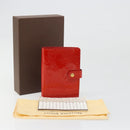 LOUIS VUITTON Vernis Agenda PM Day Planner Cover Red R21016 Auth 185818A-12