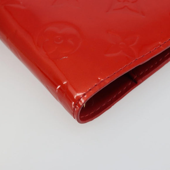 LOUIS VUITTON Vernis Agenda PM Day Planner Cover Red R21016 Auth 185818A
