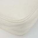 FENDI Mamma Baguette Shoulder Bag Leather White Silver Auth 185820M-10