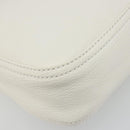 FENDI Mamma Baguette Shoulder Bag Leather White Silver Auth 185820M-11