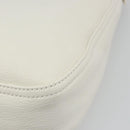 FENDI Mamma Baguette Shoulder Bag Leather White Silver Auth 185820M-12