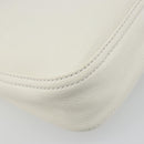 FENDI Mamma Baguette Shoulder Bag Leather White Silver Auth 185820M-13