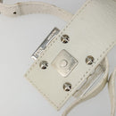 FENDI Mamma Baguette Shoulder Bag Leather White Silver Auth 185820M-16