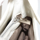 FENDI Mamma Baguette Shoulder Bag Leather White Silver Auth 185820M-21