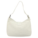 FENDI Mamma Baguette Shoulder Bag Leather White Silver Auth 185820M-3