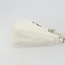 FENDI Mamma Baguette Shoulder Bag Leather White Silver Auth 185820M-4