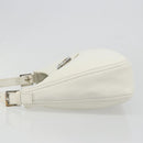 FENDI Mamma Baguette Shoulder Bag Leather White Silver Auth 185820M-5