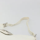 FENDI Mamma Baguette Shoulder Bag Leather White Silver Auth 185820M-8