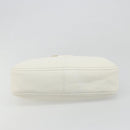 FENDI Mamma Baguette Shoulder Bag Leather White Silver Auth 185820M-9