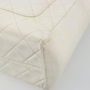 CHANEL Matelasse Hand Bag Canvas White Gold CC Auth 185821A-9