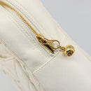 CHANEL Matelasse Hand Bag Canvas White Gold CC Auth 185821A-17
