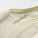 CHANEL Matelasse Hand Bag Canvas White Gold CC Auth 185821A-18