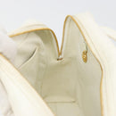 CHANEL Matelasse Hand Bag Canvas White Gold CC Auth 185821A-20