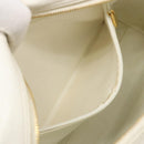 CHANEL Matelasse Hand Bag Canvas White Gold CC Auth 185821A-22