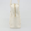 CHANEL Matelasse Hand Bag Canvas White Gold CC Auth 185821A-3