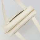 CHANEL Matelasse Hand Bag Canvas White Gold CC Auth 185821A-6