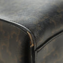 CELINE Triomphe Vertical Cabas Tote Bag PVC 2way Black Gold Auth 185832V-9