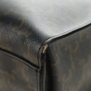CELINE Triomphe Vertical Cabas Tote Bag PVC 2way Black Gold Auth 185832V-18