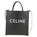CELINE Triomphe Vertical Cabas Tote Bag PVC 2way Black Gold Auth 185832V-13