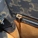 CELINE Triomphe Vertical Cabas Tote Bag PVC 2way Black Gold Auth 185832V-23
