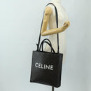 CELINE Triomphe Vertical Cabas Tote Bag PVC 2way Black Gold Auth 185832V-25