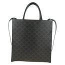 CELINE Triomphe Vertical Cabas Tote Bag PVC 2way Black Gold Auth 185832V-2