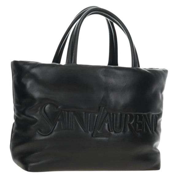 SAINT LAURENT Tote Bag Lamb Skin Black Auth 185833SM