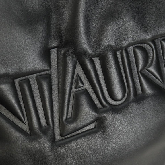 SAINT LAURENT Tote Bag Lamb Skin Black Auth 185833SM