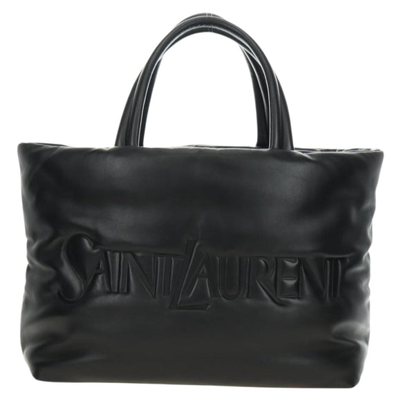 SAINT LAURENT Tote Bag Lamb Skin Black Auth 185833SM