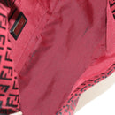 FENDI Zucchino Canvas Mamma Baguette Shoulder Bag Red Silver Auth 185835SAM-10