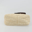 FENDI Zucca Canvas Mamma Baguette Shoulder Bag Ivory Silver Auth 185836V-6