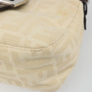 FENDI Zucca Canvas Mamma Baguette Shoulder Bag Ivory Silver Auth 185836V-15