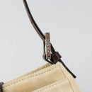 FENDI Zucca Canvas Mamma Baguette Shoulder Bag Ivory Silver Auth 185836V-19