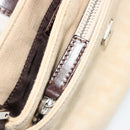 FENDI Zucca Canvas Mamma Baguette Shoulder Bag Ivory Silver Auth 185836V-24