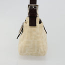 FENDI Zucca Canvas Mamma Baguette Shoulder Bag Ivory Silver Auth 185836V-3