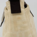 FENDI Zucca Canvas Mamma Baguette Shoulder Bag Ivory Silver Auth 185836V-4