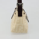 FENDI Zucca Canvas Mamma Baguette Shoulder Bag Ivory Silver Auth 185836V-5