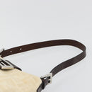 FENDI Zucca Canvas Mamma Baguette Shoulder Bag Ivory Silver Auth 185836V-14